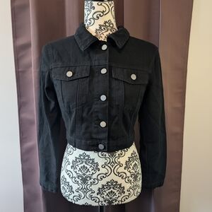 🖤 Cropped Fringe Denim Jacket